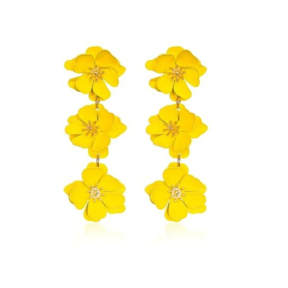 Boho Flower Dangle Earring - Picture 15 of 16